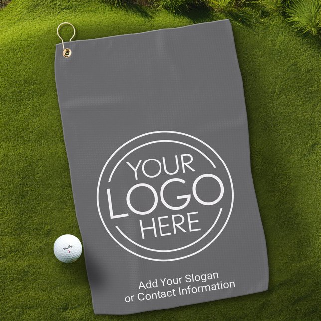 Basic Office Business Logo with Contact Info Golf Towel (Custom Golf Towel with Professional and Small Business Logo)