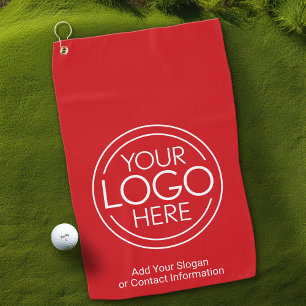 Basic Office Business Logo with Contact Info Golf Towel