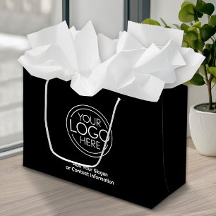 Basic Office Business Logo with Contact Info Large Gift Bag