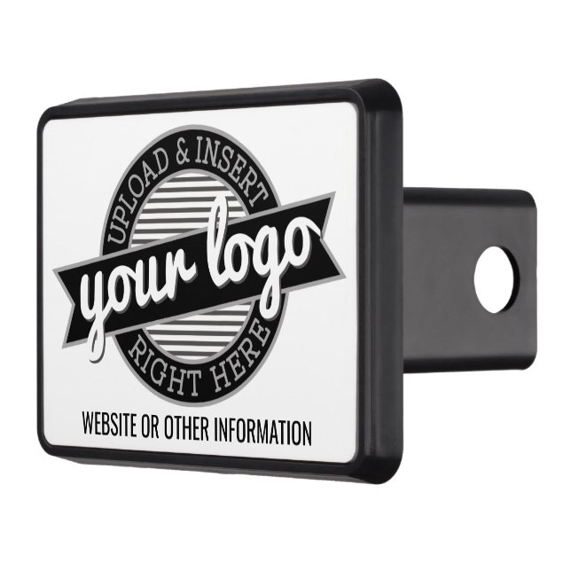 Basic Office Business Logo with Contact Info Trailer Hitch Cover (Left)