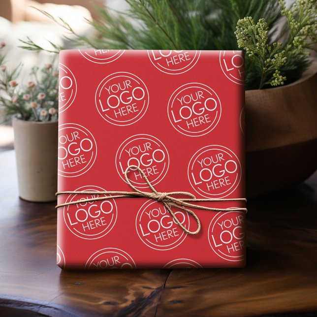 Basic Office Business Logo with Contact Info Wrapping Paper (Custom Wrapping Paper with Your Logo - Add Your Logo for a fun personalized gift paper!)