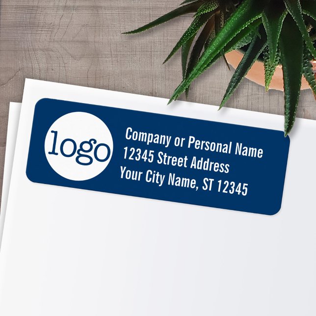 Basic Office or Business Address Label - Blue (Personalized Return Address Labels - Fun, modern fonts and logo)