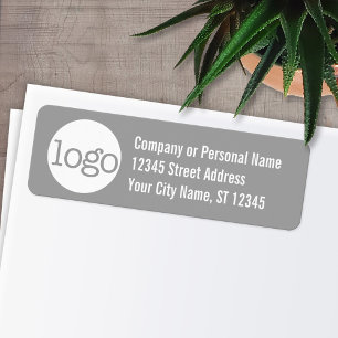 Basic Office or Business Address Label - Grey