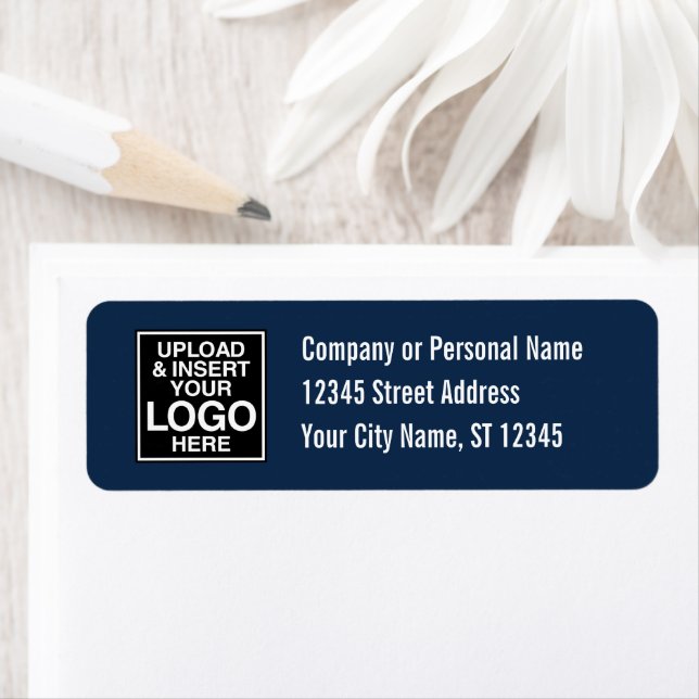 Basic Office or Business navy Return Address Label (Insitu)