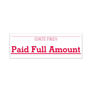 Basic "Paid Full Amount" Rubber Stamp