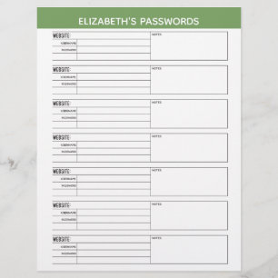 Basic Password Tracker with Username and Notes Fly Flyer