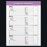Basic Password Tracker with Username and Notes Flyer<br><div class="desc">A great design to organize your passwords. This design includes an area to add your name at the top. Other areas included basic password information for username and password. You can change the colour bar on the top.</div>