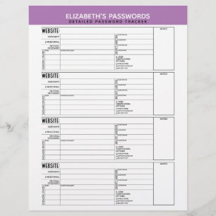 Basic Password Tracker with Username and Notes Flyer