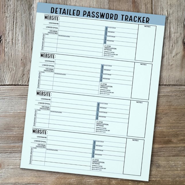 Basic Password Tracker with Username and Notes Flyer (Creator Uploaded)