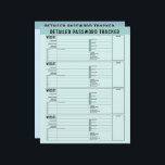 Basic Password Tracker with Username and Notes Letterhead<br><div class="desc">A great design to organize your passwords. This design includes an area to add your name at the top. Other areas included basic password information for username and password. You can change the colour bar on the top.</div>