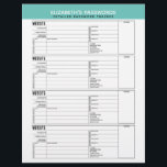 Basic Password Tracker with Username and Notes Letterhead<br><div class="desc">A great design to organize your passwords. This design includes an area to add your name at the top. Other areas included basic password information for username and password. You can change the colour bar on the top.</div>