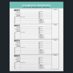 Basic Password Tracker with Username and Notes Letterhead<br><div class="desc">A great design to organize your passwords. This design includes an area to add your name at the top. Other areas included basic password information for username and password. You can change the colour bar on the top.</div>