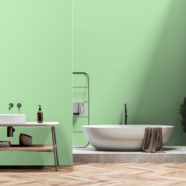 Basic Pastel Pale Green Solid Simple Colourful Wallpaper (Bathroom)