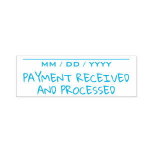 Basic "PAYMENT RECEIVED AND PROCESSED" Self-inking Stamp