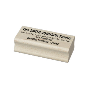 Basic Personalized Family Name Plus Address Rubber Stamp