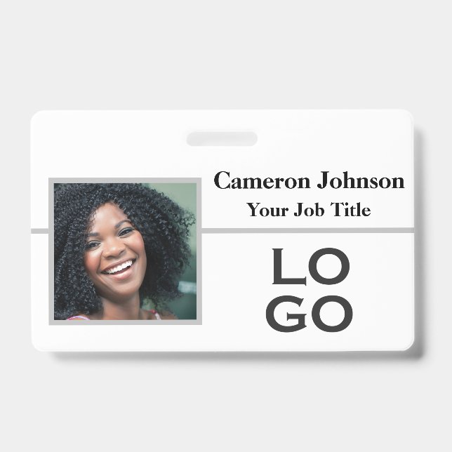 Basic Photo Identification and Custom Logo Badge (Front)