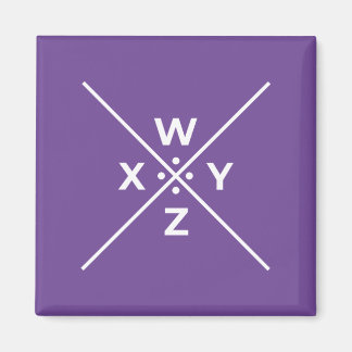 Basic Pigpen Cipher Key WXYZ (4 of 4) on dark Magnet