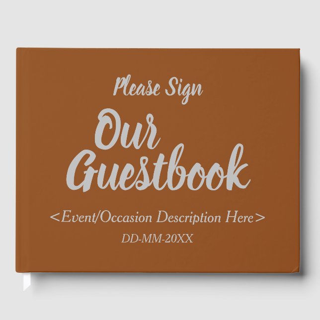 Basic & Plain Generic Event Guest Book (Front)