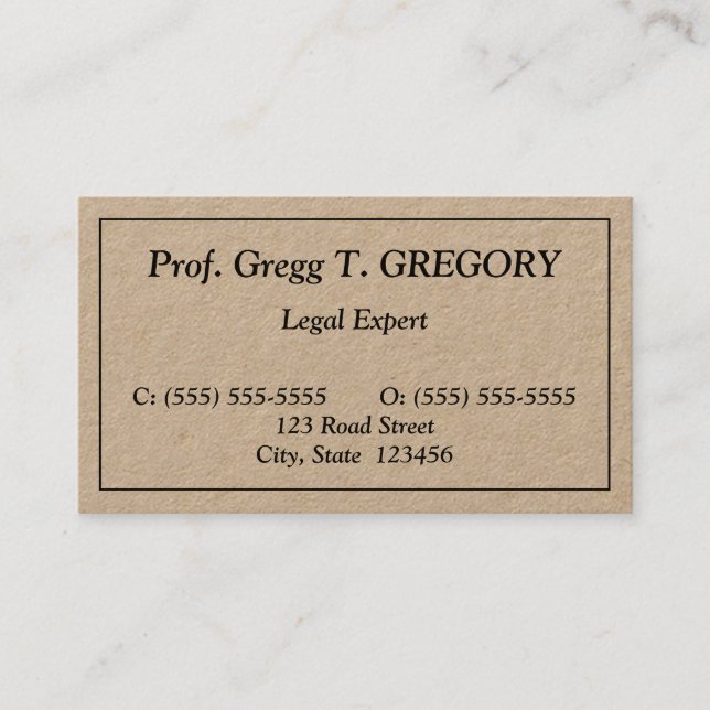 Basic, Plain Professional Business Card (Front)