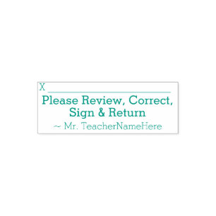 Basic "Please Review, Correct, Sign & Return" Self-inking Stamp