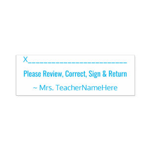 Basic "Please Review, Correct, Sign & Return" Self-inking Stamp