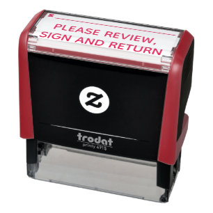 Basic "Please review, sign and return" Self-inking Stamp