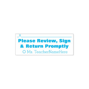 Basic "Please Review, Sign & Return Promptly" Self-inking Stamp