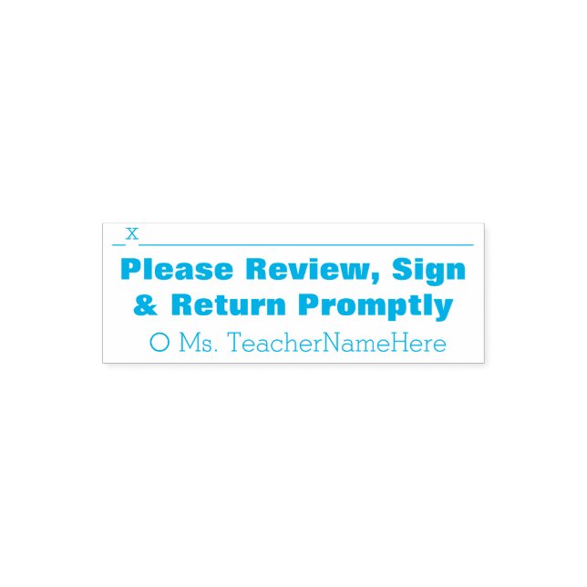 Basic "Please Review, Sign & Return Promptly" Self-inking Stamp (Design)