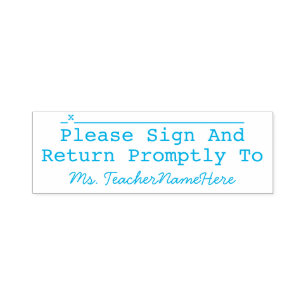 Basic "Please Sign And Return Promptly To" Self-inking Stamp