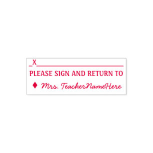 Basic "PLEASE SIGN AND RETURN TO" + Name Self-inking Stamp