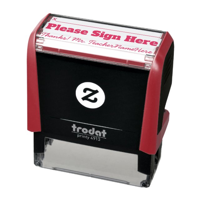 Basic "Please Sign Here" & Custom Name Self-inking Stamp (Product)