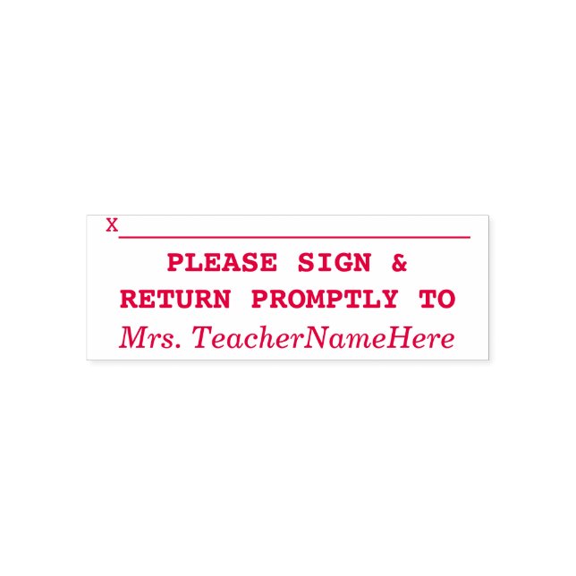 Basic "PLEASE SIGN & RETURN PROMPTLY TO" Self-inking Stamp (Design)