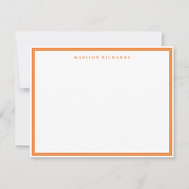 Basic Pumpkin Orange Border Personalized  Card (Front)