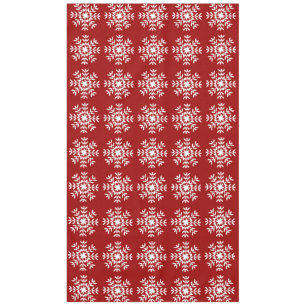 Basic Red and White Snowflake Ski Season Tablecloth