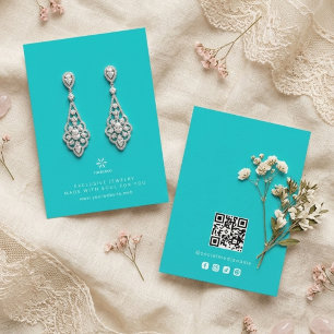 Basic Robin's Egg Blue Jewellery Display Logo TMF2 Business Card