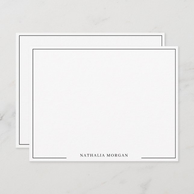 Basic Simple Border Stationery  Card (Front/Back)