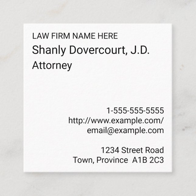 Basic, Simple Business Card (Front)