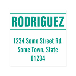 Basic & Simple Family Name and Address Self-inking Stamp