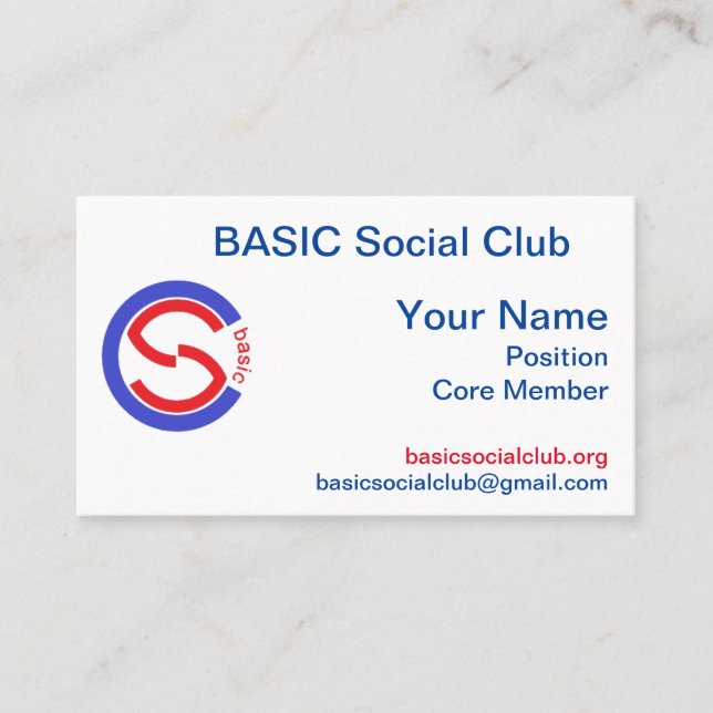 BASIC Social Club - LA CARTE (Devant)