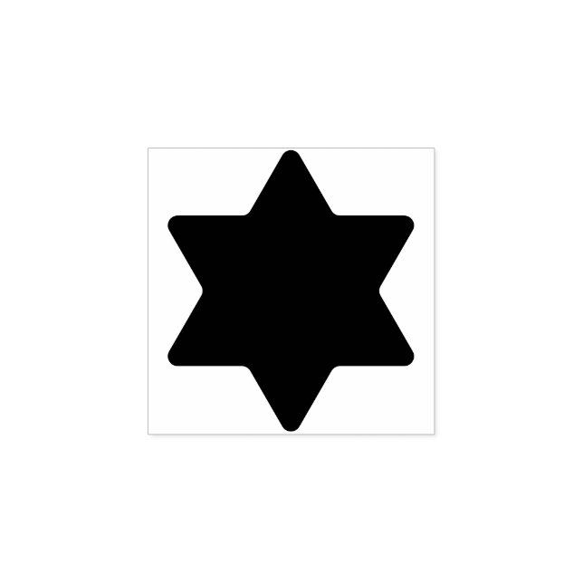 Basic Solid Colour 1" Six Pointed Star of David Rubber Stamp (Imprint)