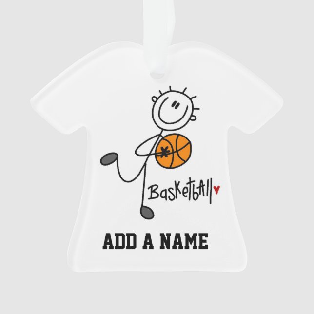 Basic Stick Figure Basketball Player Ornament (Front)