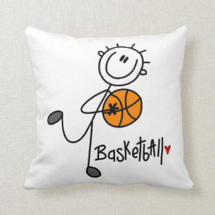 Basic Stick Figure Basketball T-shirts and Gifts Throw Pillow