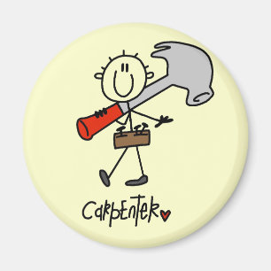 Basic Stick Figure Carpenter Tshirts and Gifts Magnet