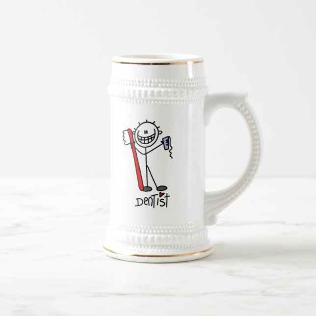 Basic Stick Figure Dentist Beer Stein (Right)