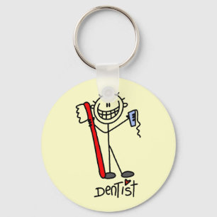 Basic Stick Figure Dentist Keychain