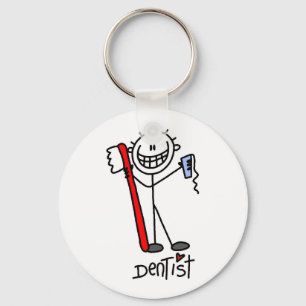 Basic Stick Figure Dentist Keychain