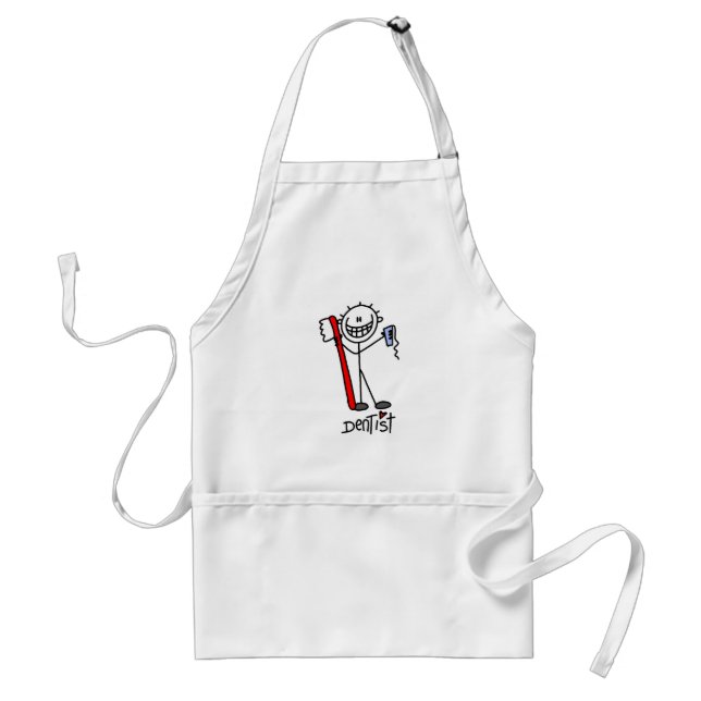 Basic Stick Figure Dentist Standard Apron (Front)