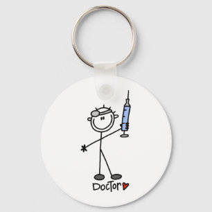 Basic Stick Figure Doctor Keychain