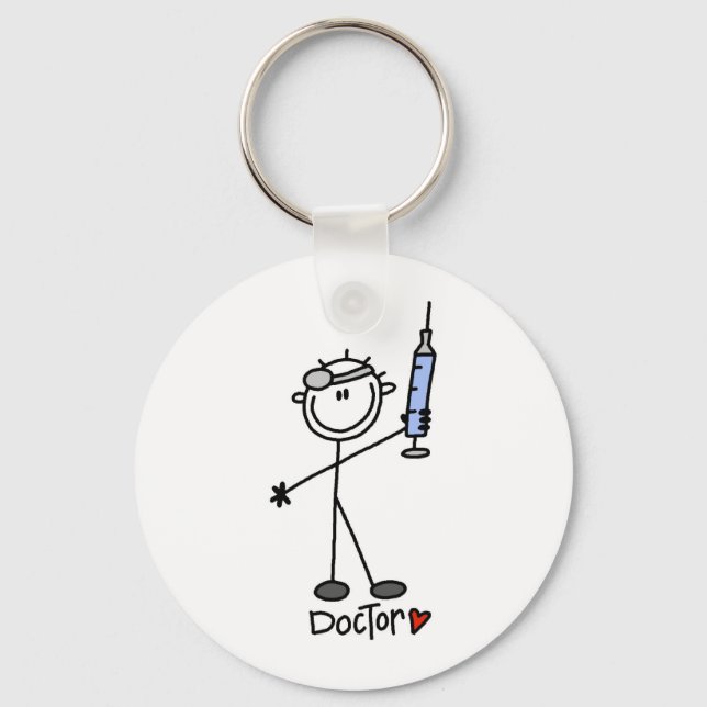 Basic Stick Figure Doctor Keychain (Front)