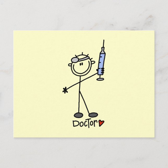 Basic Stick Figure Doctor Postcard (Front)